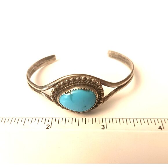 Native American Navajo Turquoise Sterling Cuff (1394) - Picture 7 of 7